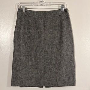 Calvin Klein black/white back zip fully lined linen/rayon skirt